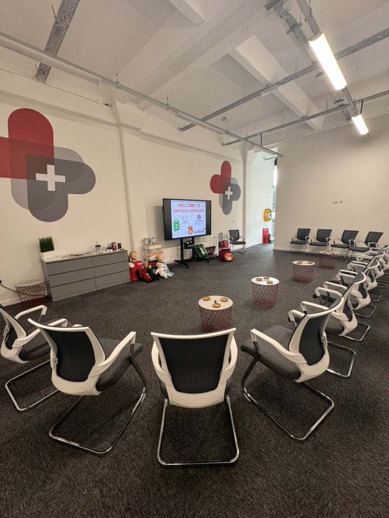 All set up just waiting on our delegates. Today we have QA L3 Paediatric First Aid (RQF) at our Birmingham site and QA L3 First Aid at Work (RQF) at Willenhall. Have a great day ❤️