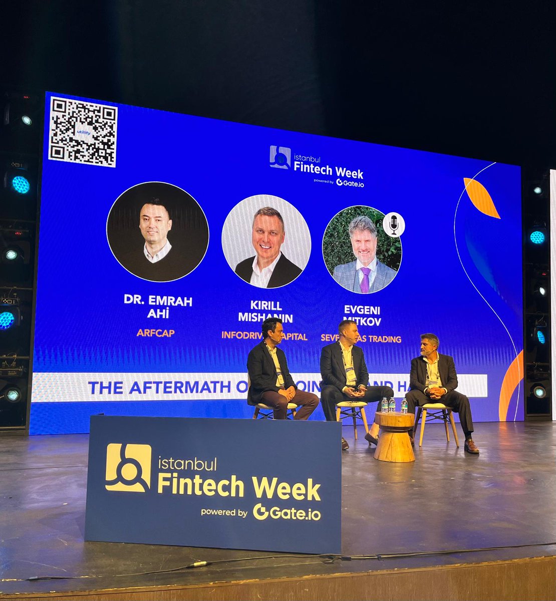 We are discussing “The aftermath of Bitcoin ETFs and Halving” with @DrEmrahAhi and @flydefi Moderator: Evgeni Mitkov. 📍Main Hall #IstanbulFintechWeek #IFW24 #Istanbul