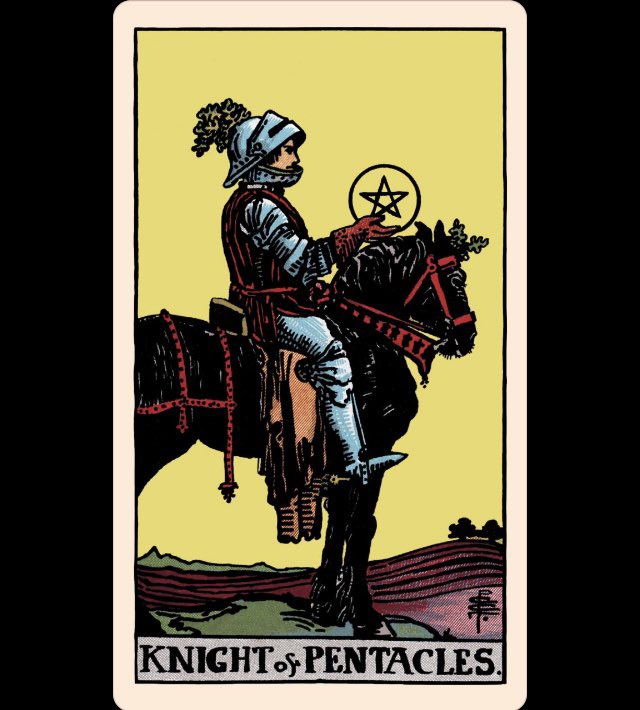 #Tarot #CardoftheDay: Knight of Pentacles Rx. If you feel stuck, identify one small step you CAN take right now. You’ll generate momentum. This Knight moves slowly, but a journey of a thousand miles begins with a single step.  #feelingstuck #getmoving #SmithWaiteTarot @usgstarot