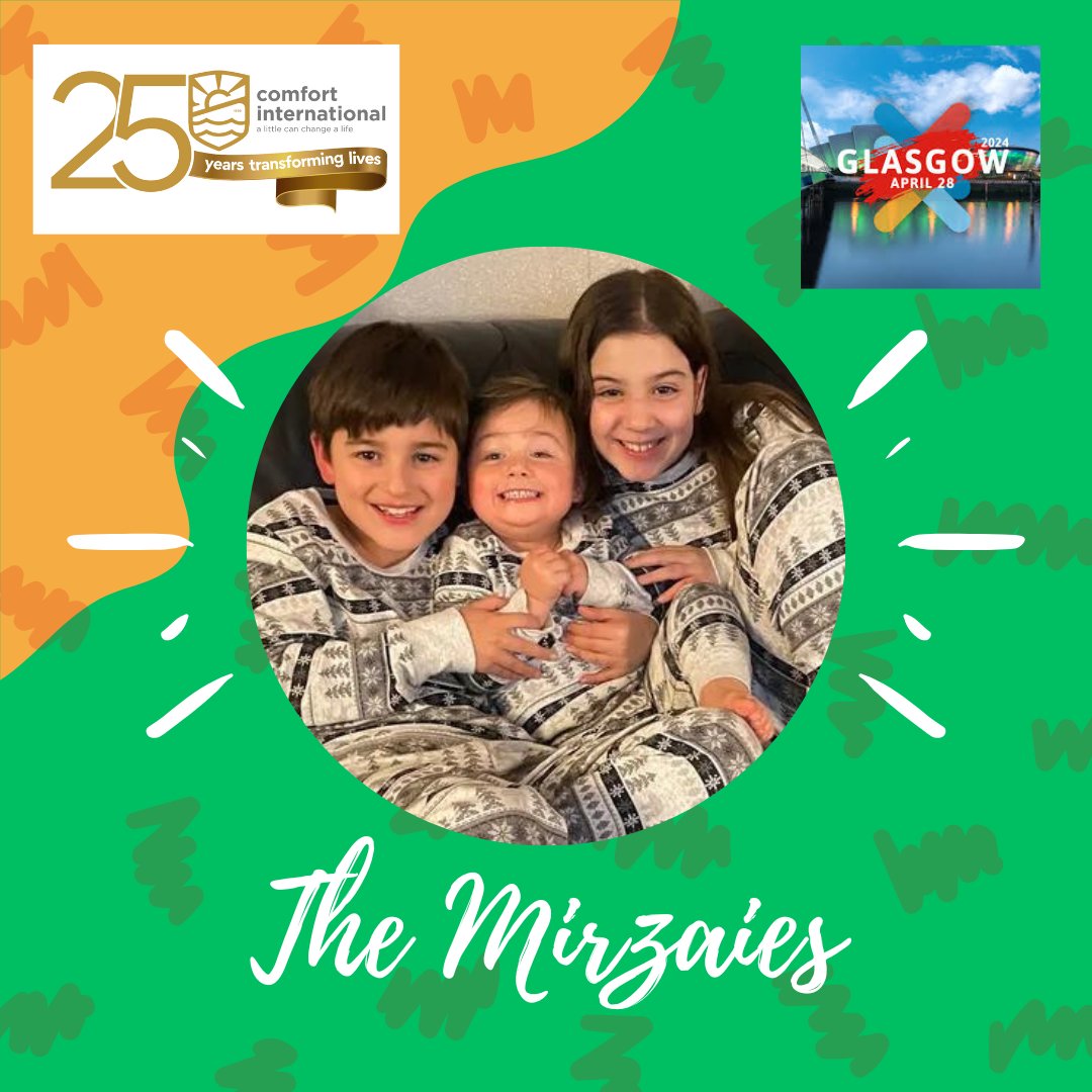 Next on our lineup for the Glasgow Kiltwalk are the Mirzaies! Karen, Sophia, Siamack and Cole are going to be walking the Big Stroll on the 28th of April for Comfort International! Well done guys! Give them your support at gofund.me/762d17a7

#comfortinternational