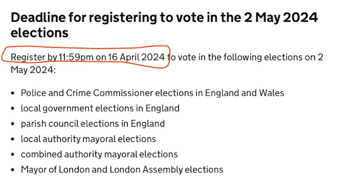 DO IT NOW!!! Register to vote for May 2nd