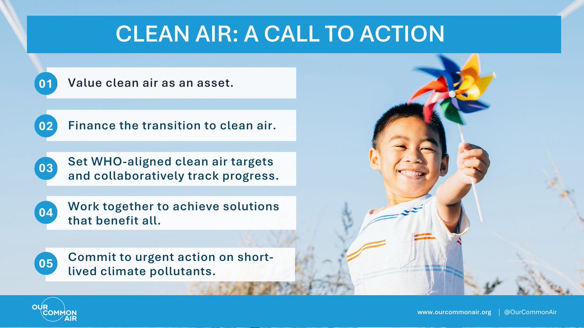 📈Air pollution contributes to more than 7 million premature deaths a year, as per @WHO. As the @IMFNews-@WorldBank Spring Meetings commence, read #OurCommonAir's call for global collective action on air pollution. 🔗bit.ly/OCACalltoAction #WBGMeetings