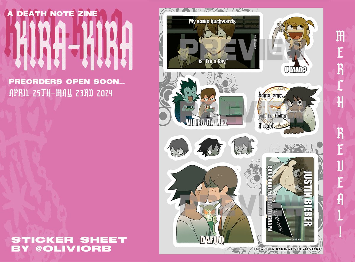 MERCH REVEAL! here's our wonderful sticker sheet by oliviorb XD :3 &lt;3