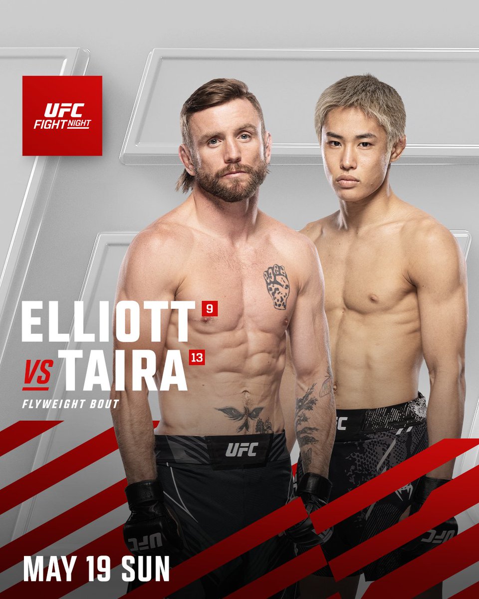 Bigger stage for this pivotal flyweight showdown! 👊 🇯🇵@TatsuroTaira versus 🇺🇸@TElliott125 moves up to the #UFCVegas92 co-headliner spot!