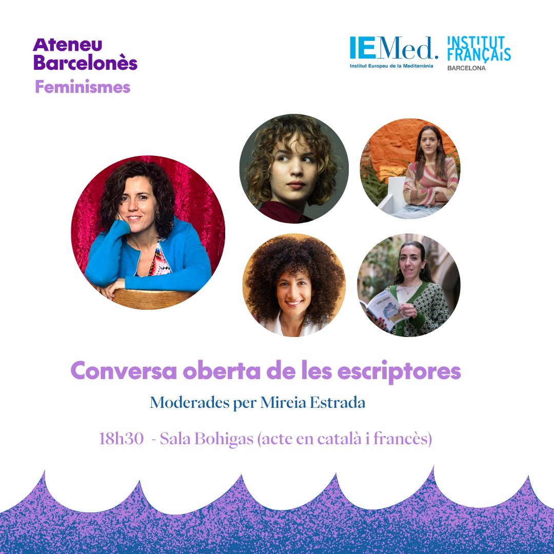 🚨 NOU ACTE! El dia 29 d'abril organitzem juntament amb l'@IEMed_ i l'@IF_Barcelona la primera jornada d'escriptores mediterrànies: 🩵💜Narratives blaves i liles 💜🩵 Comptarem amb les escriptores Salma El Moumni, @karima_ziali, @omnialbakkali i @SaraTouriElM i @Iots8