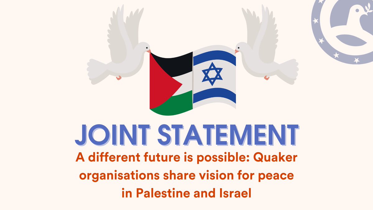 With our Quaker partners, @FCNL, @FWCCWorldOffice, @BritishQuakers, @CFSCQuakers, and @QuakerUNOffice, we advocate for a lasting peace, release of hostages, and unrestricted humanitarian aid in #Gaza. 👉 Read our joint statement: bit.ly/3JDRsLH