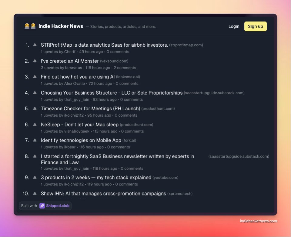 ikoichi's tweet photo. GM fellow indie hackers ☕️

Today on @indiehackernews
1️⃣ Data analytics Saas for Airbnb investors
2️⃣ @larsnatus has made a dubstep album using AI
3️⃣ Find out how hot you are

Should I implement an email recap, with the best links of the week? https://t.co/twht7lUdKa