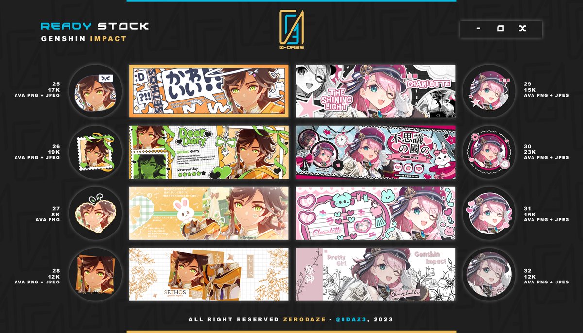 Any interaction will be appreciated

Hi! ZERODAZE bawa layout ready stock Genshin impact. Dapat ditake dengan fee booking +3k pada pukul 16:20 WIB (GFORM) atau harga normal pada 19:20 WIB (DM)! Untuk detail ketentuan lainnya dipersilahkan cek pada bagian rep.

4/5
#zonauang