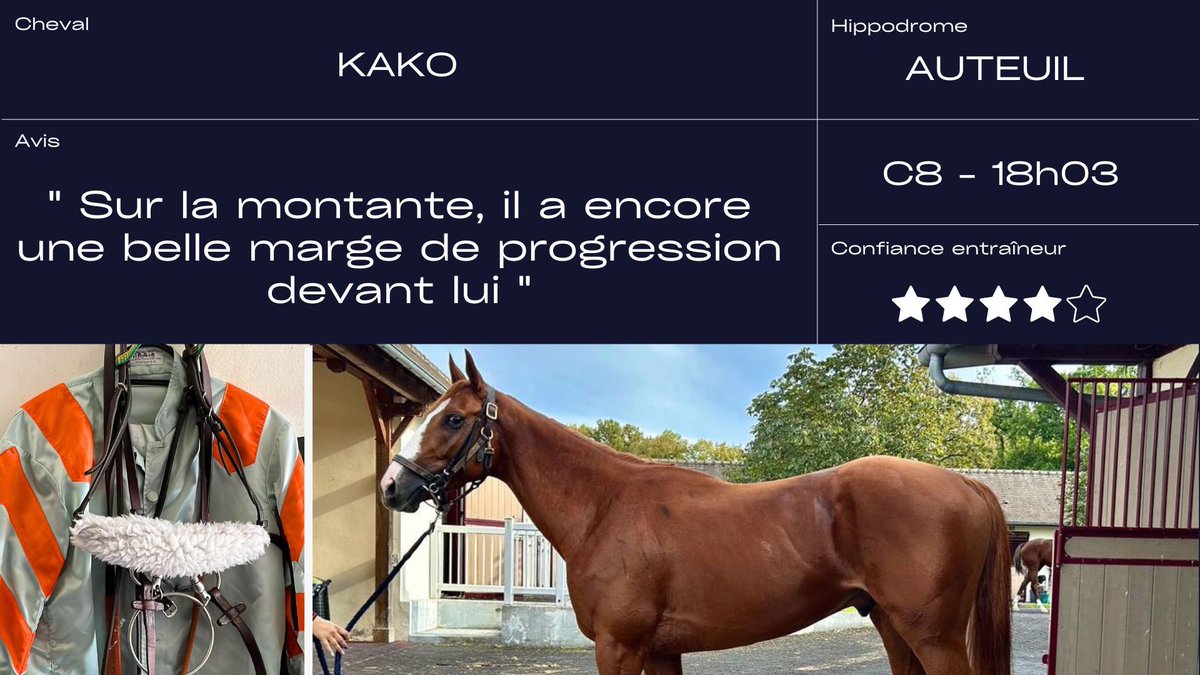 5️⃣ partants 🙈 (quand la CM n’est pas en place) ⭕️ Prix René Couétil 🐴 KAKO 🧑🏽‍✈️ @kevinnabet