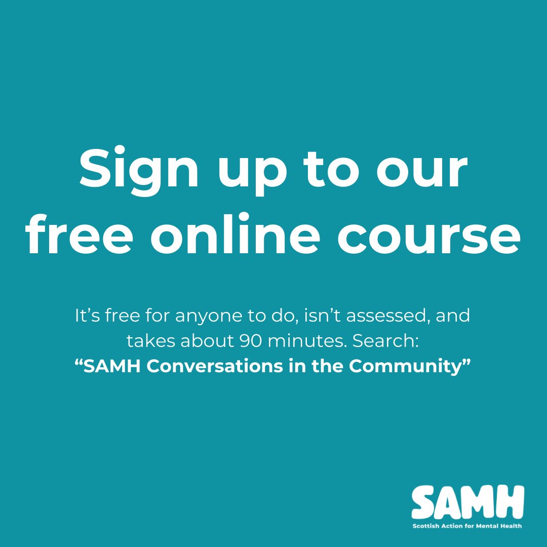 Have you ever wanted to be there for someone who's struggling, but not known what to say? Our free eLearning, created with @CoopUK, helps you practice talking about mental health, so you can feel more prepared to help others 🧡 🔗 samh.org.uk/about-mental-h…