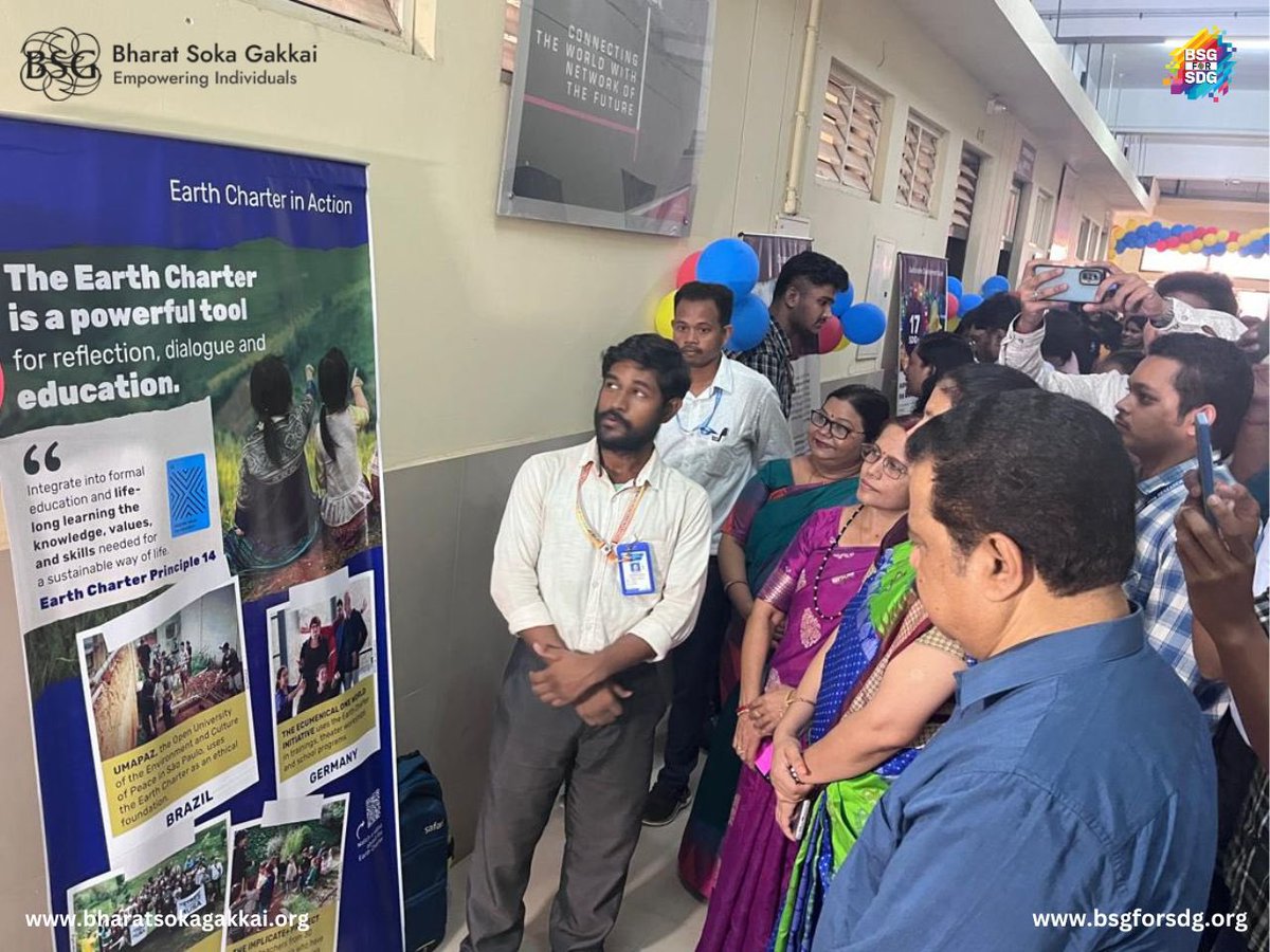 #BharatSokaGakkai organized its 120th #SOHA exhibition at the Odisha University of Technology and Research (OUTR), Bhubaneshwar on 15th April 2024. 
Students explained the panels, sharing information about the #PowerOfOne and the significant connection between humans and nature.