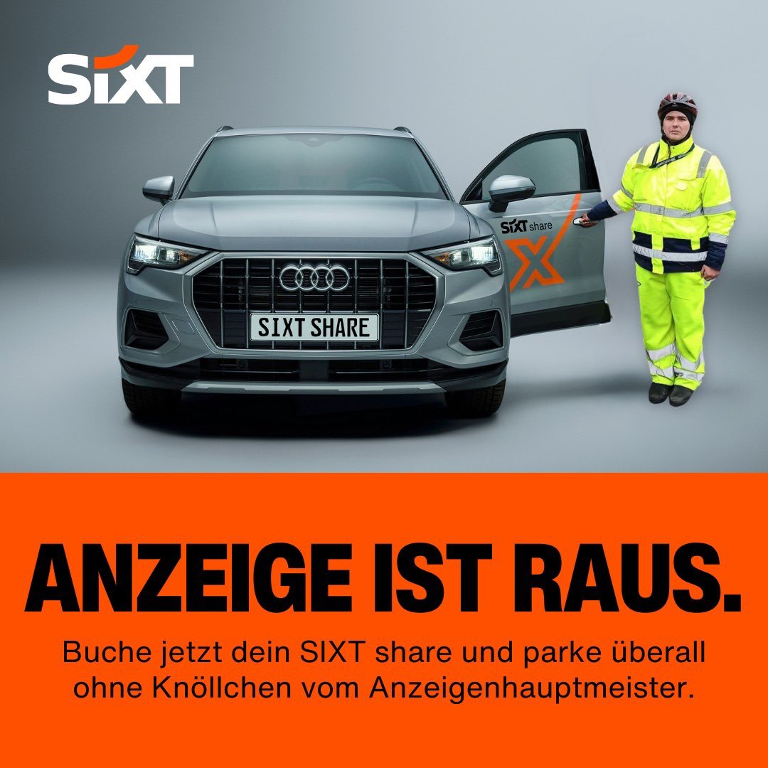 JIrlbacher's tweet photo. Anzeige mit dem Anzeigenhauptmeister - wenn das mal keine Anzeige gibt. 

#Anzeigenhauptmeister 

Quelle: Sixt @SixtDE https://t.co/an9Y58pbm8