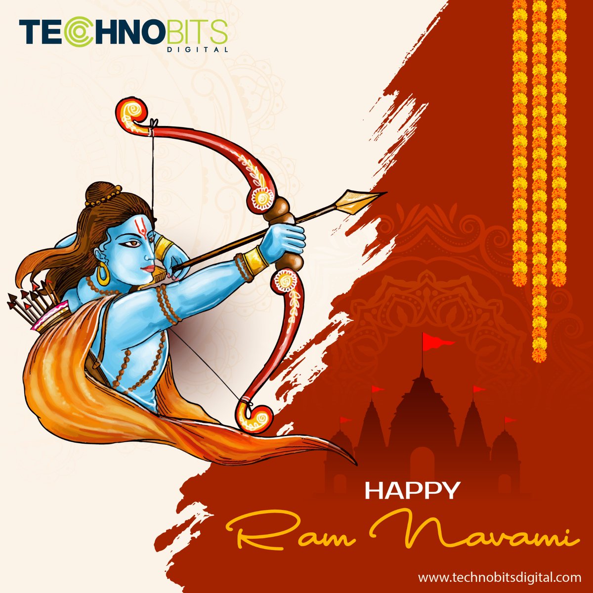 Let us come together to celebrate the birth of Lord Ram, who teaches us the values of righteousness, truth, and compassion. May this Ram Navami fill your life with love, joy, and blessings. Wishing you a Happy Ram Navami! 🌺🙏🏹
.
 #evoltechnobitsdigital #evolgroup #ramnavmi2024