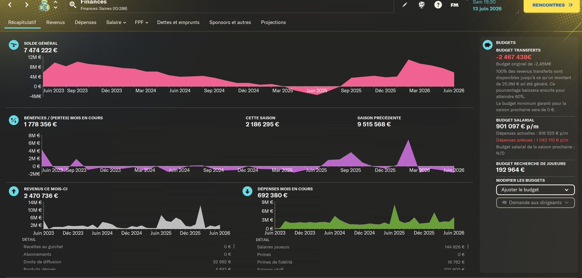 RDV #Twitch #FM24 10h30
Objectif pays : gagner la coupe du monde( France)
Est ce possible ?
Objectif club : recruter avec un budget négatif
Avez vous déjà eu un budget Négatif ?
twitch.tv/gabybanoun
j'attends vos réponses et vos encouragements sur la chaine