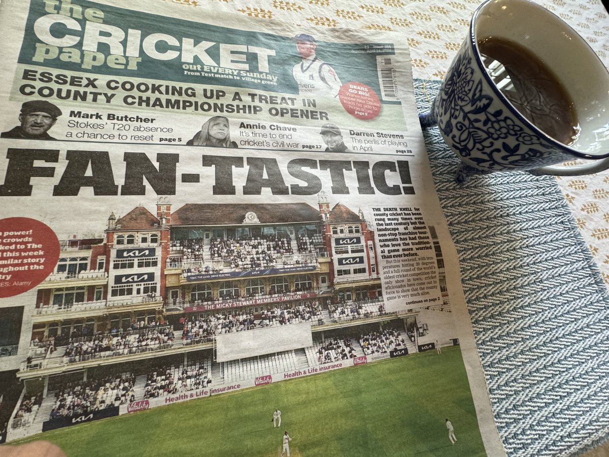 It’s that time of year, that time of morning. Cricket paper, cup of tea. Glad to see ⁦@AnnieChave⁩ writing for “the cricket paper”. The civil war she speaks of is real and needs resolving. My gut says any solution that protects and preserves red-ball cricket will work.