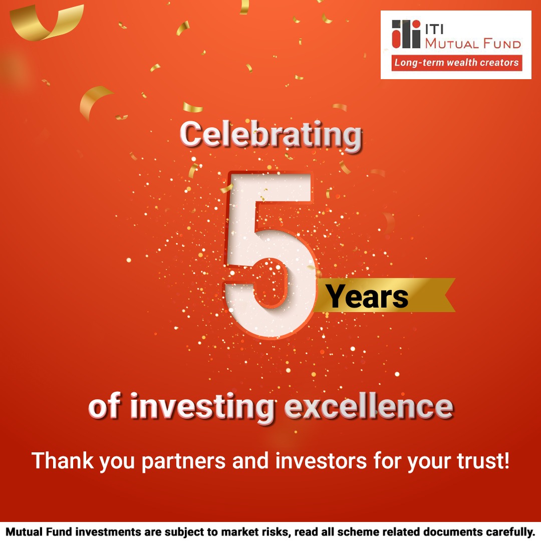 As we celebrate our 5 years anniversary, we want to express our gratitude to all of our investors and respected partners who continue to put their trust in us!

#ITIMutualFund #Anniversary #FoundationDay #Anniversary #TrustDay #Milestone #MutualFund #MutualFundSahiHai