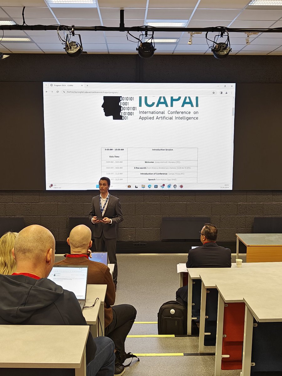 Halden is the AI capital this week, hosting ICAPAI today and AI+ from tomorrow. Jonas Moræus from @ife_norway is giving the opening speech. @hiofnorge @NORAdotAI @NCESmart