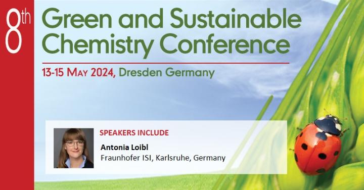 Antonia Loibl @FraunhoferISI to give invited lecture: Sustainability of elements and materials: Resources management and monitoring at #greenchem2024. Poster abstract submission and registration open at spkl.io/60194vsbD