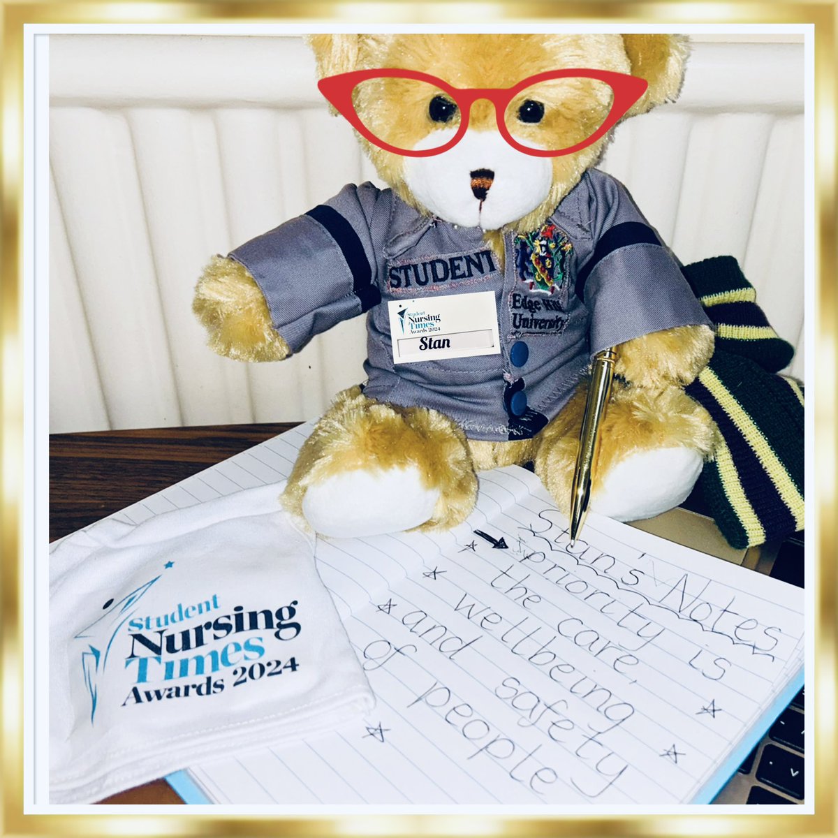 Stan student nurse has been working beary hard learning about the importance of prioritising the care and wellbeing of people @NursingTimes #SNTABear