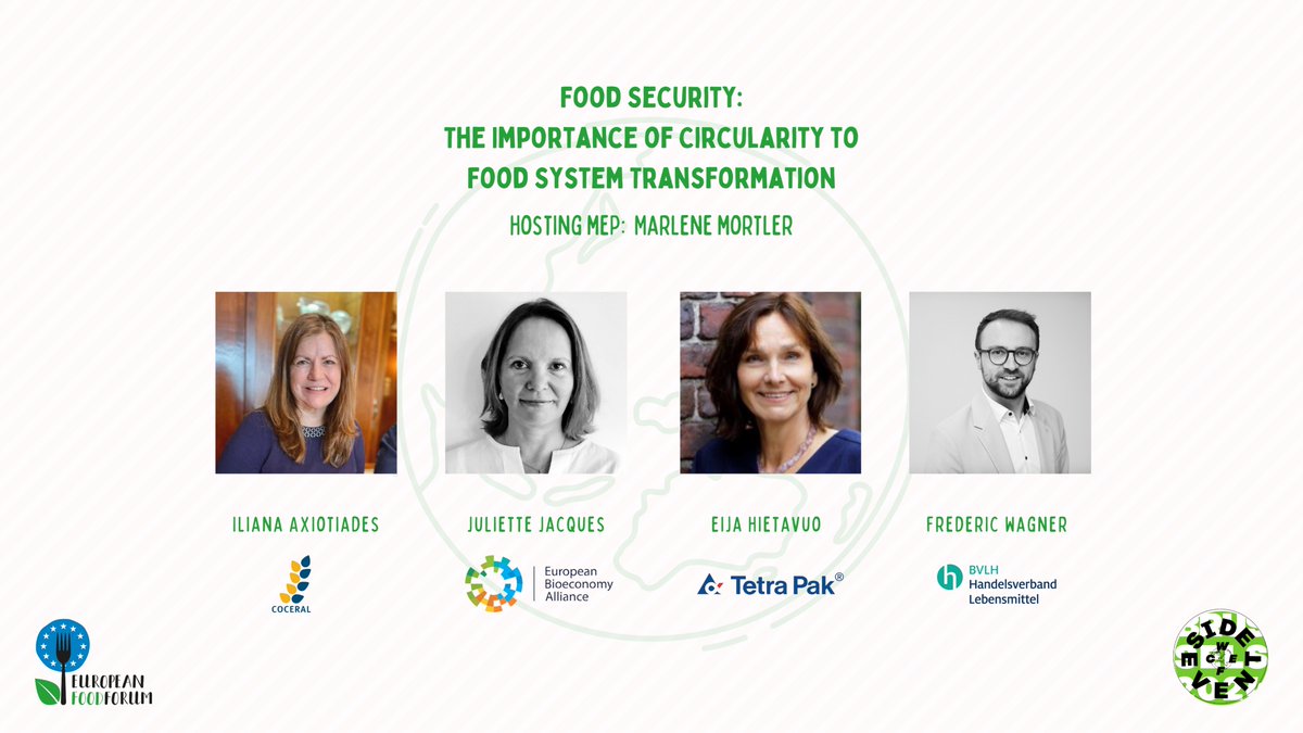 📢Last chance for in-person spots at today's EFF @WCEF2024 side event on 'Food Security: The Importance of Circularity to Food System Transformation', hosted by MEP Marlene Mortler, moderated by @basakb06. Reach out to secure your spot: contact@europeanfoodforum.eu ✉️ #wcef2024