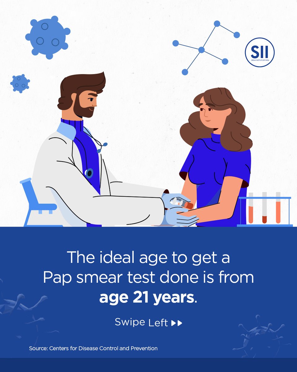 SerumInstIndia's tweet photo. (1/2)
According to the @NLM_NIH, the Pap smear test is named after an American physician, Dr. George Papanicolaou, who developed it. The test detects cervical cancer, potential precancerous cells, and HPV (Human Papillomavirus).
#SerumInstituteOfIndia #PapSmearTest https://t.co/7McbPH3QYA