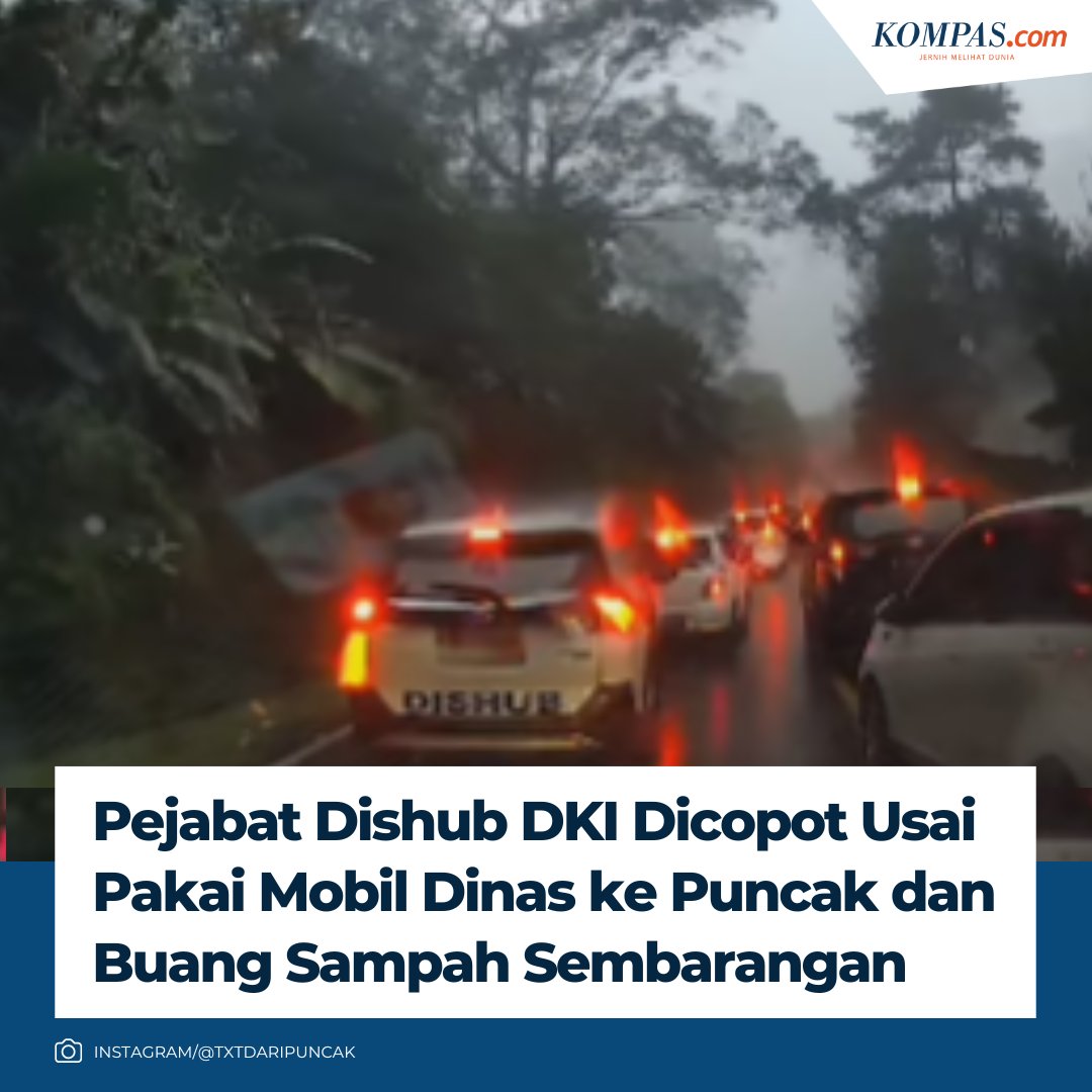 Pejabat Dinas Perhubungan (Dishub) DKI Jakarta dicopot dari jabatannya usai kedapatan menggunakan mobil patroli ke kawasan Puncak, Bogor dan membuang sampah sembarangan.

Baca di megapolitan.kompas.com/read/2024/04/1…
