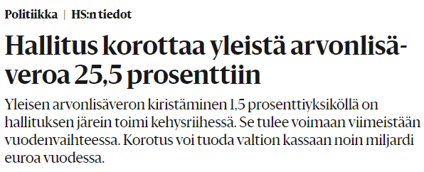 Alvin olisi voinut kiristää suoraan 55 %:iin. Rahaa tulee! Näin oltaisiin saatu kasaan ainakin 20 miljardia, kun iloiset veronmaksajat tajuaisivat rahoittavansa yhteistä hyvää. Hyvinvointi maksimoituisi helposti, Lafferin käyrä on illuusio! Pääomatulot olisi ollut järkevää…