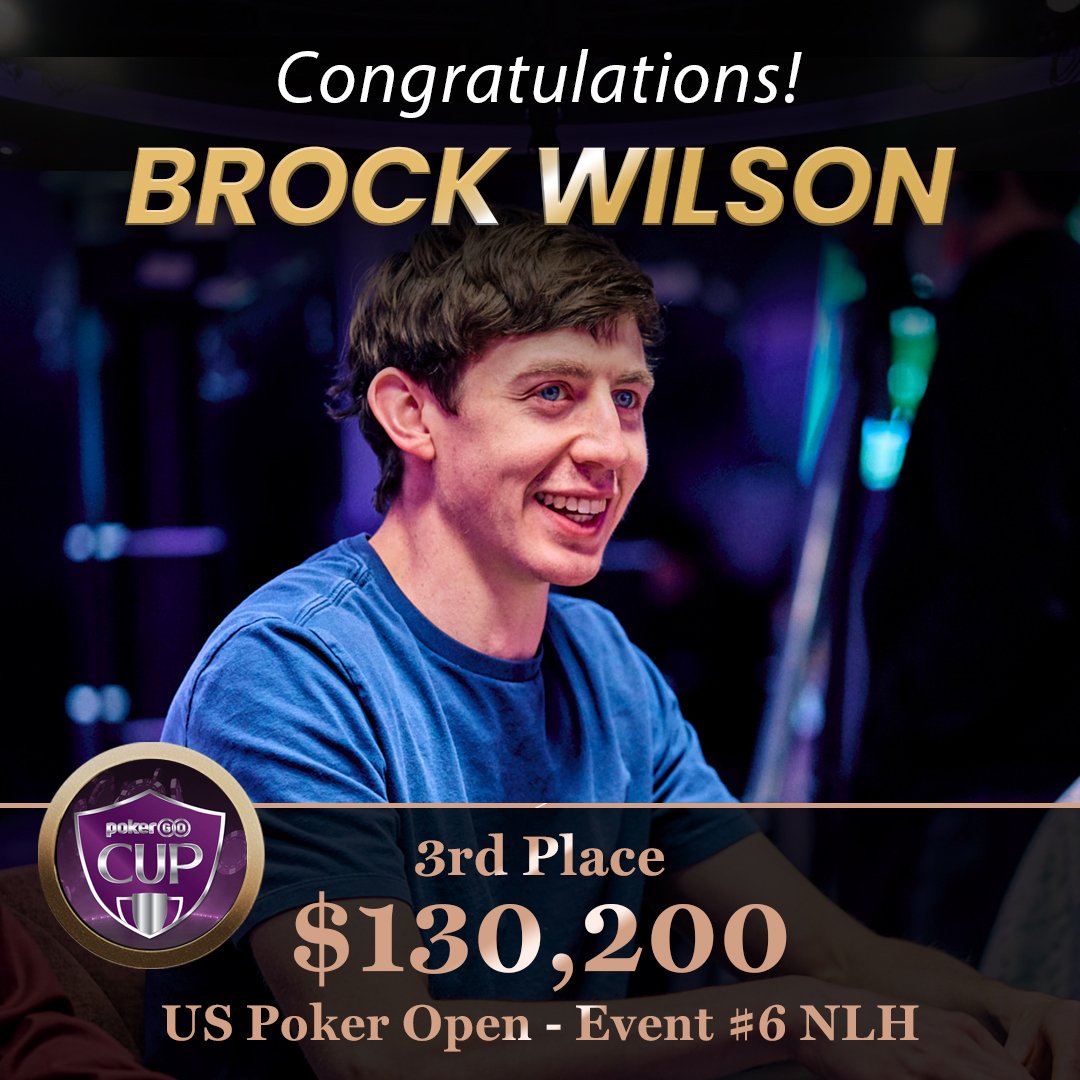 🏆Congratulations to @BWilson9999 for finishing 3rd, in Event #6 NLH at the US Poker Open, with the earning of $130,200 on the first bullet!!