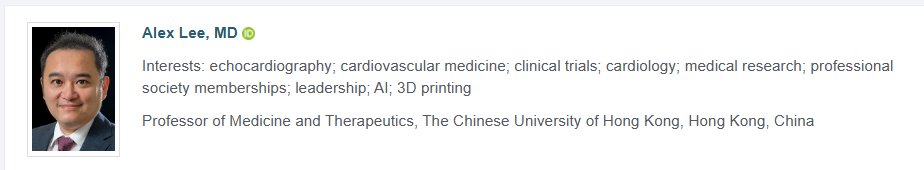 With great honor, I would announce Prof. Alex Lee has joined the ediorial board of Exploration of #Cardiology!

He is Professor of Medicine and Therapeutics, The Chinese University of Hong Kong, Hong Kong, China

Warmly welcome ! 😄 😄