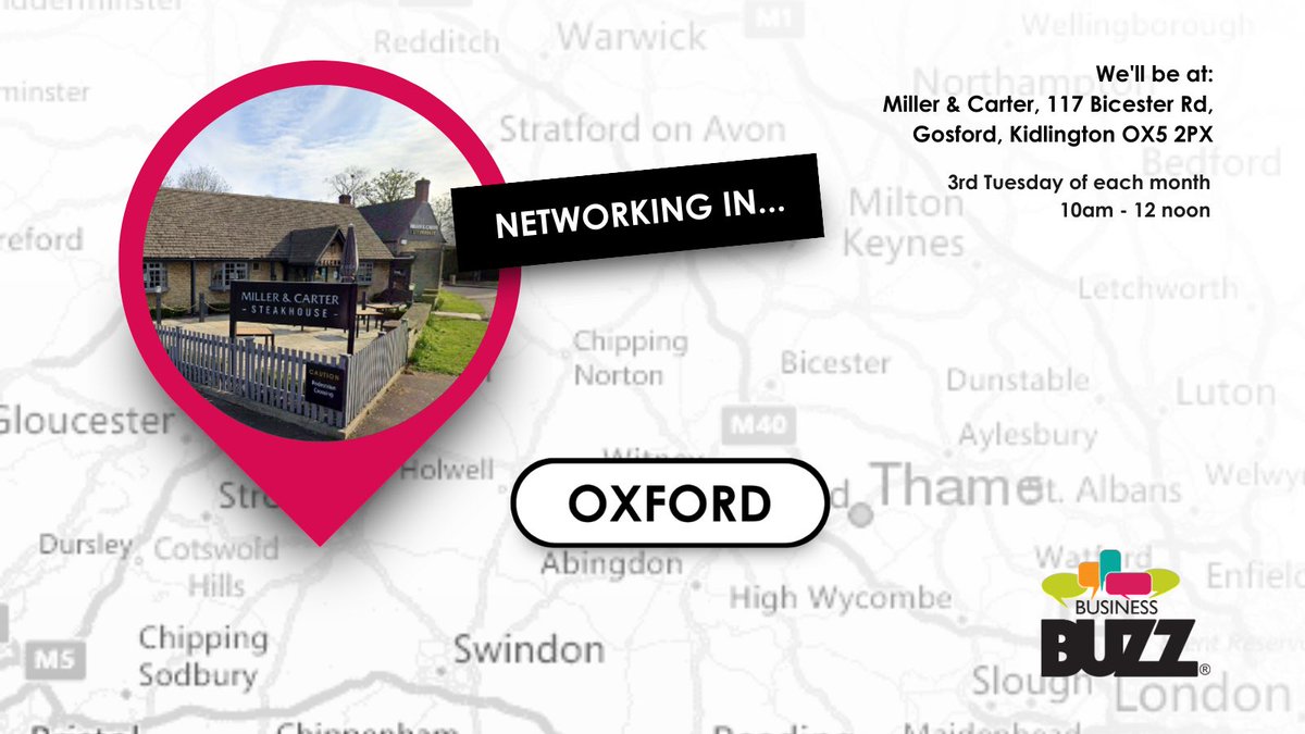 Join us for a vibrant #networking event in #Kidlington #Oxford for just £10 + VAT. Expand your connections, gain insights, and support local businesses. Book: bit.ly/3L2eJb6.