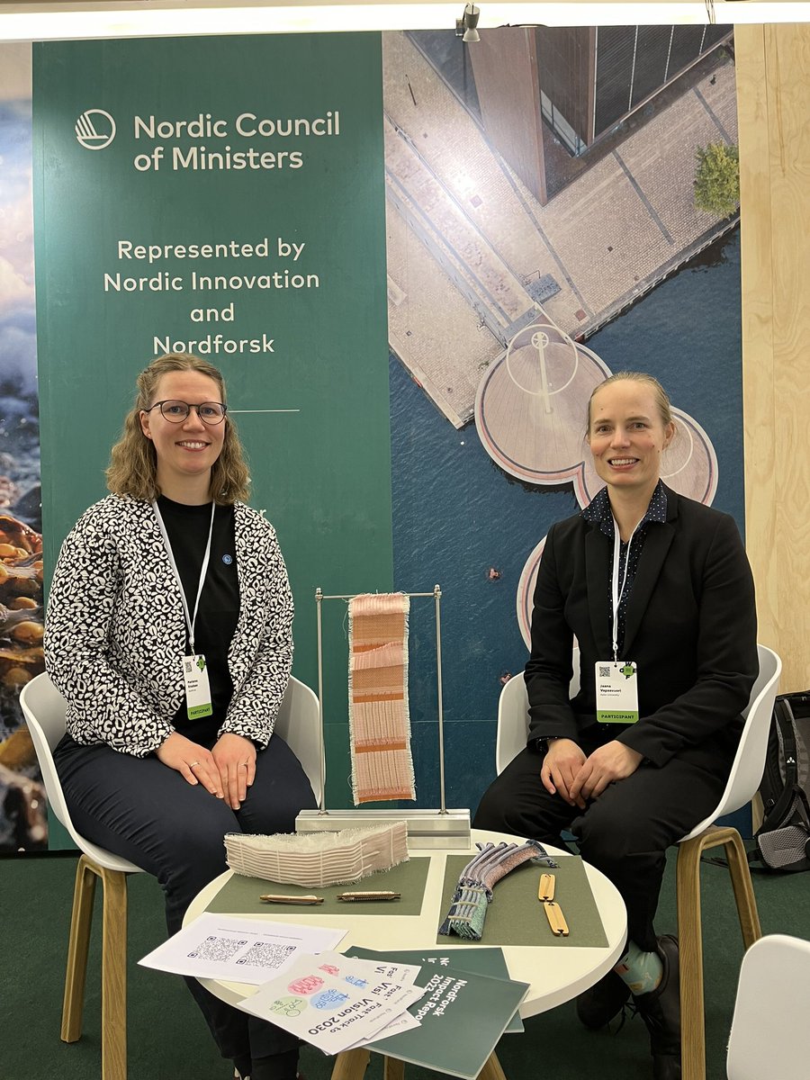@WCEF2024: Update from the #Nordic Expo Stand: This morning you can meet our colleague from Nordforsk together their partner from @mmd_aalto for a talk about #sustainabletextiles. Pass by our stand! ☘️ @SitraFund @circleeconomy @UNEPIRP @nordenen