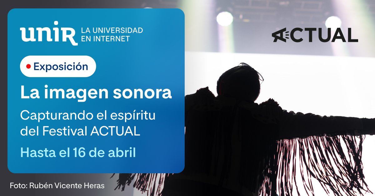 📸 ¡Hasta hoy puedes disfrutar en la @bibrioja de la Exposición 'La imagen sonora'! Una colaboración entre @ActualFestival y #UNIR, con obras de estudiantes del Grado en #Fotografía de UNIR. ¡Más información! 👉 ow.ly/txNG50RaBIH @AlfonsodaSilv13 @lariojaorg @AytoLogrono