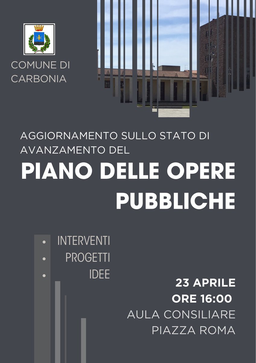 Manolo_Mureddu's tweet photo. 🔴 A CHE PUNTO SIAMO CON GLI INTERVENTI DI RIQUALIFICAZIONE, RIGENERAZIONE ED EFFICIENTAMENTO DEL PATRIMONIO PUBBLICO CITTADINO? QUALI SONO I NUOVI PROGETTI? NE PARLEREMO MARTEDÌ PROSSIMO, 23 APRILE, IN AULA CONSILIARE A PARTIRE DALLE ORE 16:00 https://t.co/36xHEYHLQs