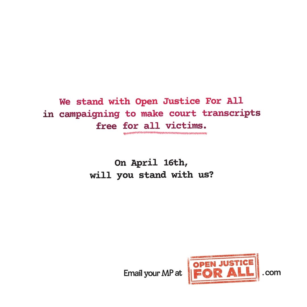 Charging victims £20k for their court transcripts is unacceptable. I'm fully behind the @OpenJustice4All campaigners and their #VictimsandPrisonersBill amendments. Let's make our voices heard and demand a fairer justice system for all. #OpenJustice4All