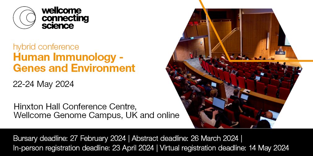 Join the #immunology community in-person to discuss developments in #ImmunoGenetics & immune studies! ⏰Register a place for #HumanImmun24 by 23 April 2024! Excellent speakers are lined up: @BrodinPetter, @laoneill111, @IsabelleMeyts, @QuintanaMurci. 📎bit.ly/3Fr4FFo