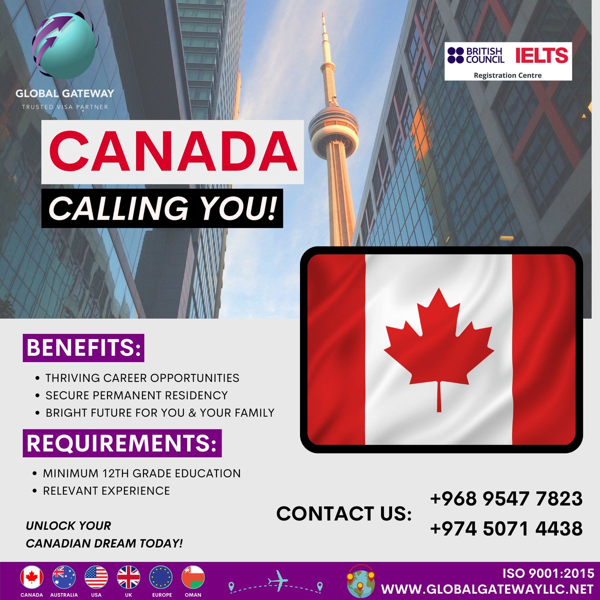Your Pathway to Canada: Thriving Career Opportunities and Permanent Residency Awaits! Unlock Your Canadian Dream Today!

𝑨𝒑𝒑𝒍𝒚 𝑵𝒐𝒘! 📦💼
info@globalgatewayllc.net

#GlobalGateway #greneda #tech #Ontario #Healthcare #Engineers #WorkVisa #success #LMIA #PNP #AIP #investment