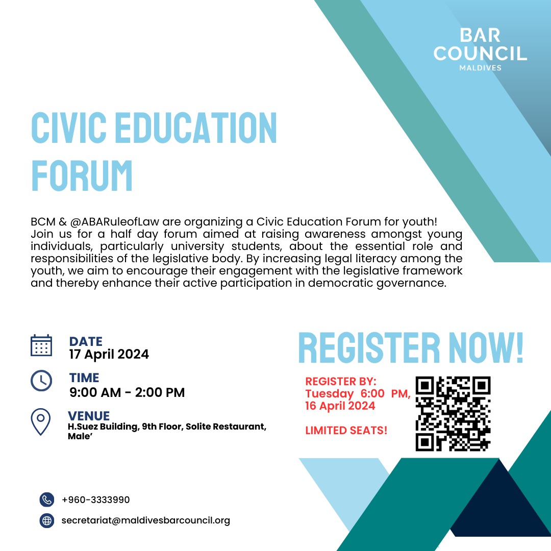 We have extended the registration deadline for the upcoming #CivicEduForum Deadline: 6:00 P.M., Tuesday, 16 April 2024