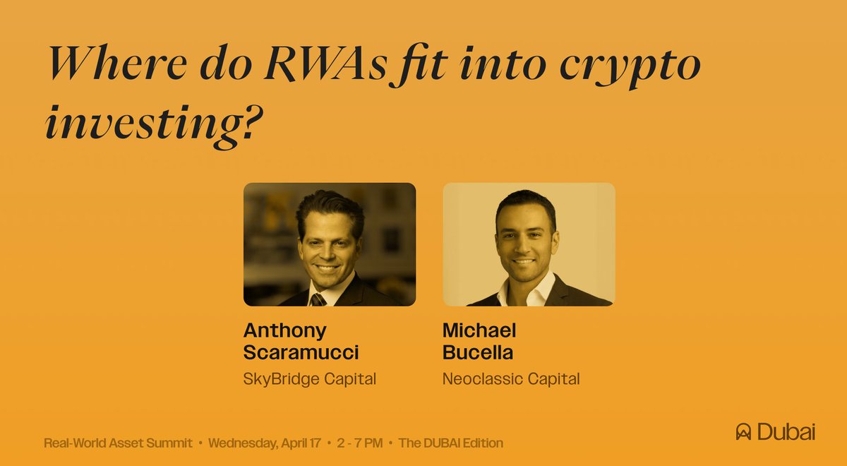 Alongside his appearance at Token2049, Mike @MikeBucella, co-founder & managing partner, will also be at @rwasummit in Dubai this week to discuss the RWA landscape with @Scaramucci.