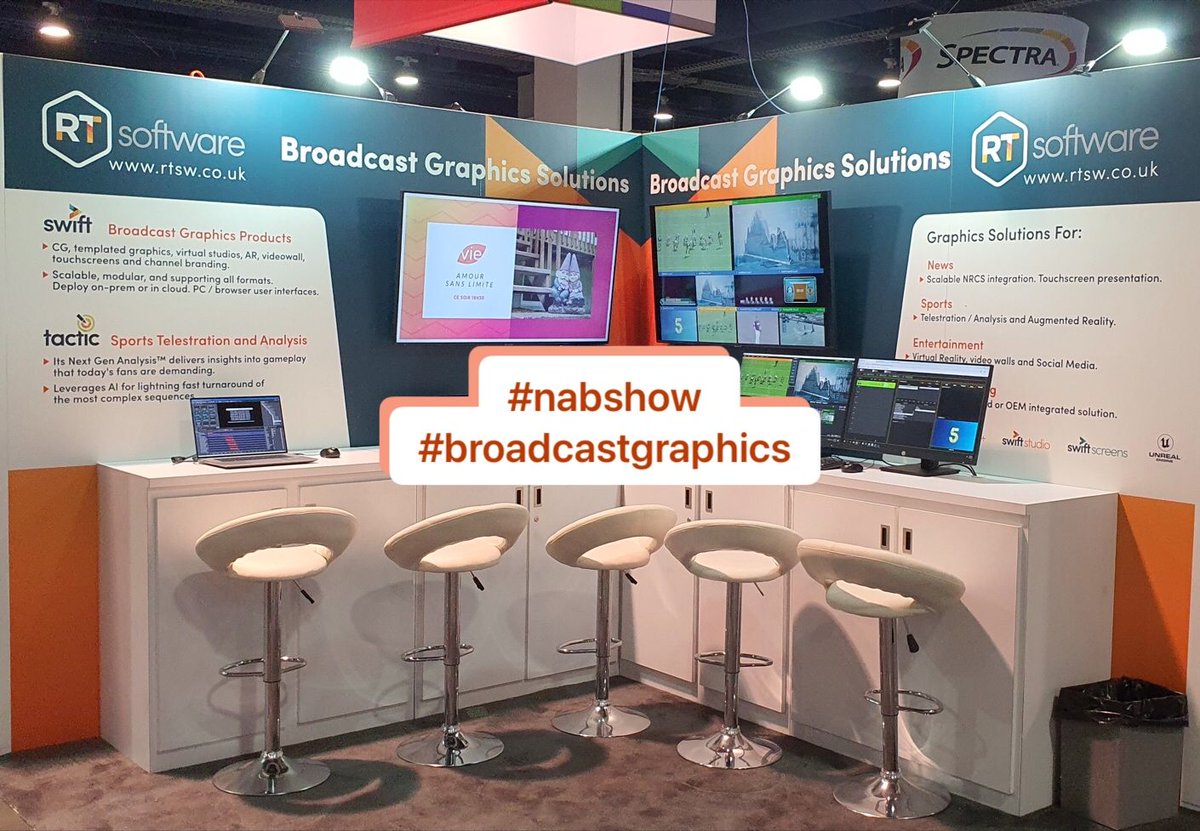 Heading to #NAB2024? For the best in #broadcastgraphics, join RT Software at booth SL 5088. With solutions for News, Sports, Entertainment, and Channel Branding, we offer the complete package for tier 1 broadcasters. What we're showcasing: ✔️ Cutting-edge sports analysis