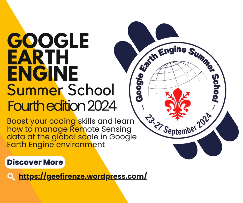 #GoogleEarthEngine Summer School 2024 is ready to start! 📍Firenze (IT) 📅 23-27 Sep 2024 From the #basics to #globalData, learn coding in #javascript and become a pro in #DataAnalytics Pre-registration open, just 15 places available geefirenze.wordpress.com/2024/03/19/pre…