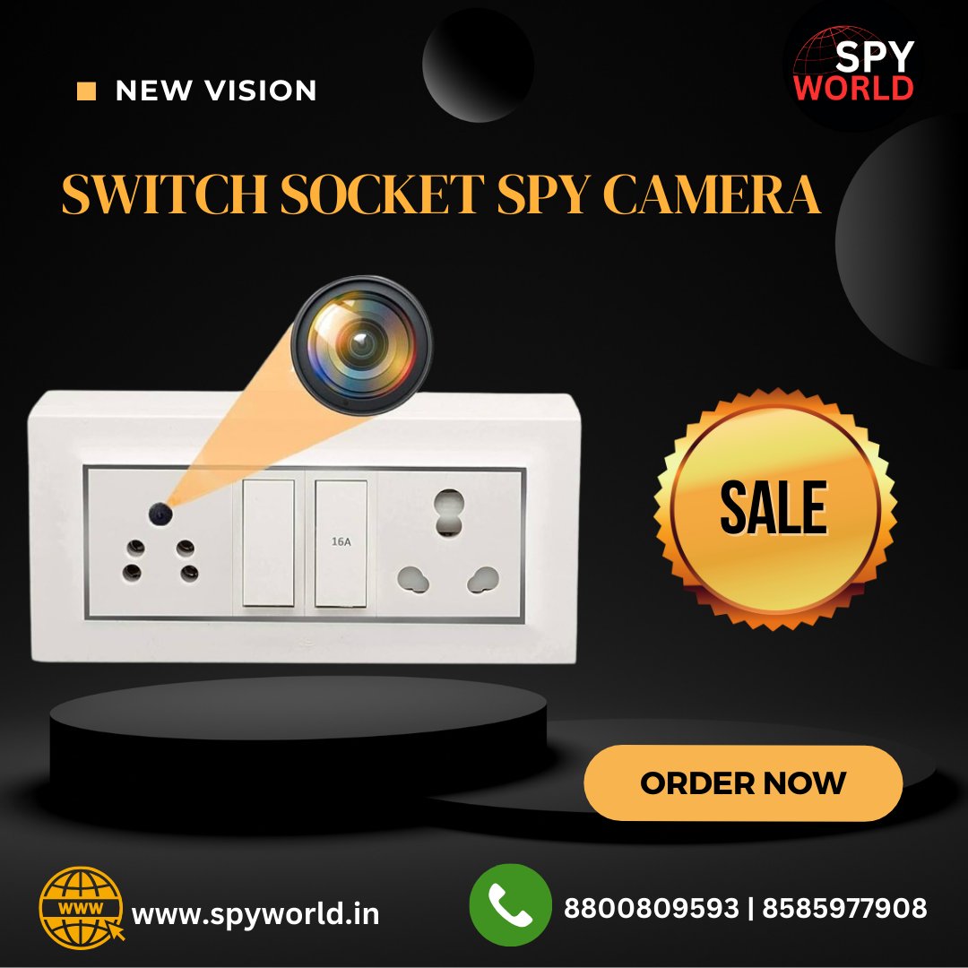 in_spyworld's tweet image. New Vision Switch Socket Spy Camera WiFi 1080P HD Audio Video Recording Support 128 GB SD Card with a Free Demo for security purposes.

For any query:
Call us at 8800809593 | 8585977908
or visit us at: spyworld.in
#switchsocket #camera #specialoffers #offers