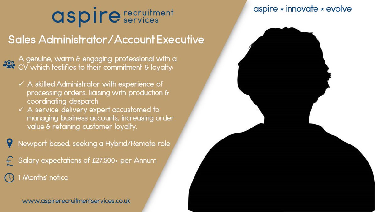 ⭐#TuesdaysTalent⭐ Every week, @AspireRecServ shines a spotlight on the incredible new #talent, entering the market💡. For anyone seeking the expertise of a #SalesAdministrator / #AccountExecutive, or the unique transferrable skills they possess, check out this #candidate! 👇