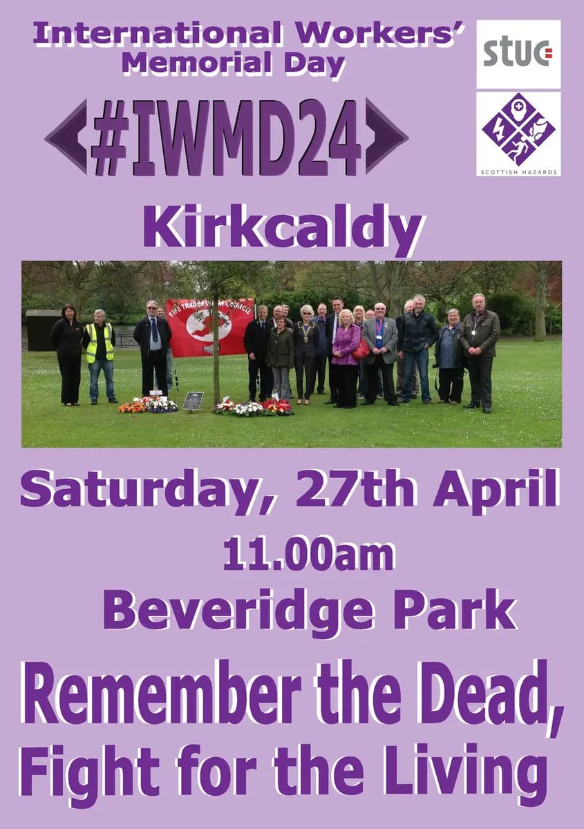 Health & Safety Officers from the Branch will be attending the service below to lay a wreath in honour of International Workers Memorial Day. Remember the dead, fight for the living.