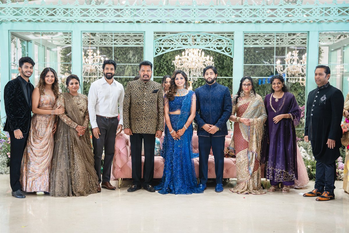 Annan @Siva_Kartikeyan ❤️ #AarthySivakarthikeyan attended @shankarshanmugh sir's daughter wedding reception yesterday.