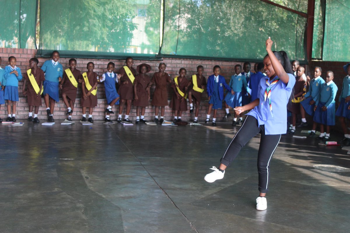 It was a privilege to have been at Mother Patrick Primary with 82 girls trained on Welcome To My World. We danced to a guiding song being led by the girls in Shona,“Guiding appreciate diversity”. #yessgirlsmovement @YessMovement @Norecno @wagggsworld @africa_region @WAGGGSAsiaPac