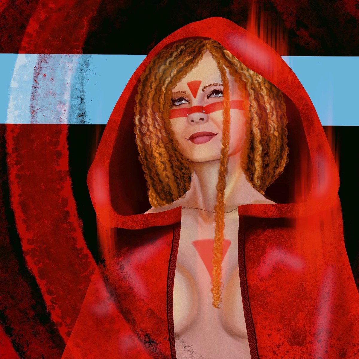 finti_flush's tweet photo. In this portrait, for the first time in recent times, I stepped back from the reference and felt that I was expressing the image as I think, and not as I see. #didgitalart #procreate #personage #witch #redwitch #art #artistsoninstagram #artwitch https://t.co/7wv3N57qKC