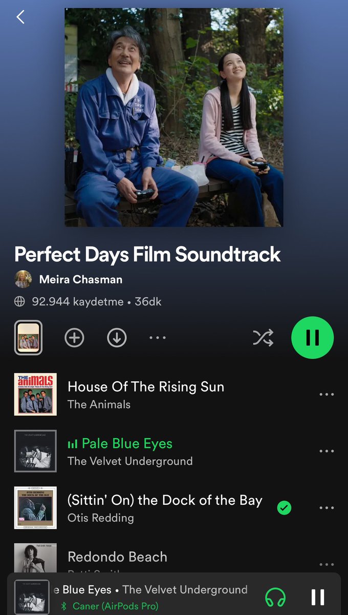 caneryesil3's tweet photo. I will be living in this Perfect Days film soundtrack playlist for some time. #perfectdays 💯🎥 https://t.co/OJv6iDViiQ