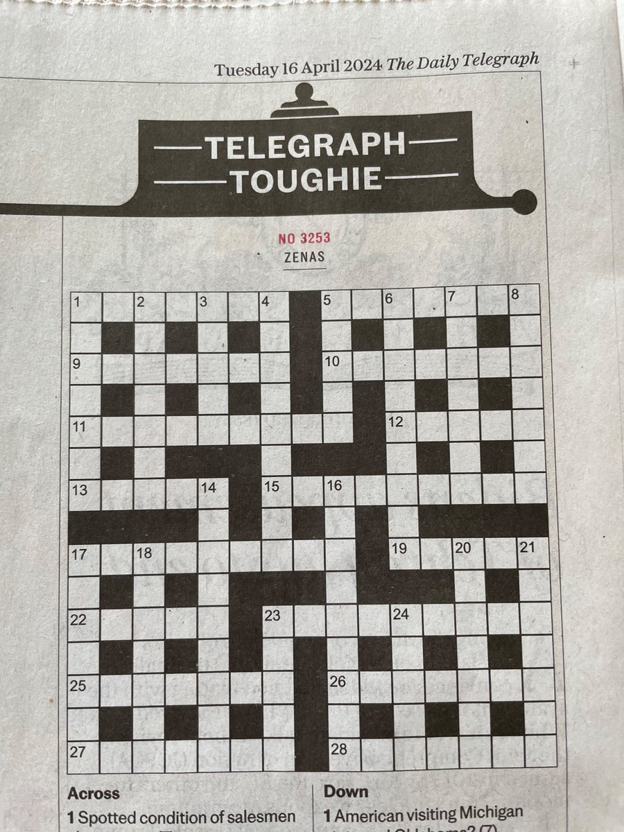 Prolixic's tweet photo. Chuffed to the nines to make my debut as a setter of the Toughie cryptic crossword in today’s Daily Telegraph.  Sample clue:

Incas till ground for grain (9) https://t.co/yXgqfJ46U6