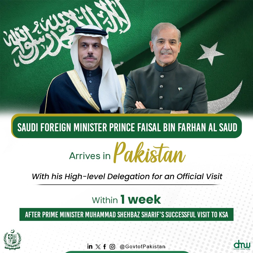 Saudi Foreign Minister, Prince Faisal bin Farhan Al Saud's visit to Pakistan aims to advance the agreements between Pakistan and the Kingdom of Saudi Arabia to enhance economic cooperation. They have agreed to expedite the initial phase of a planned $5 billion investment…