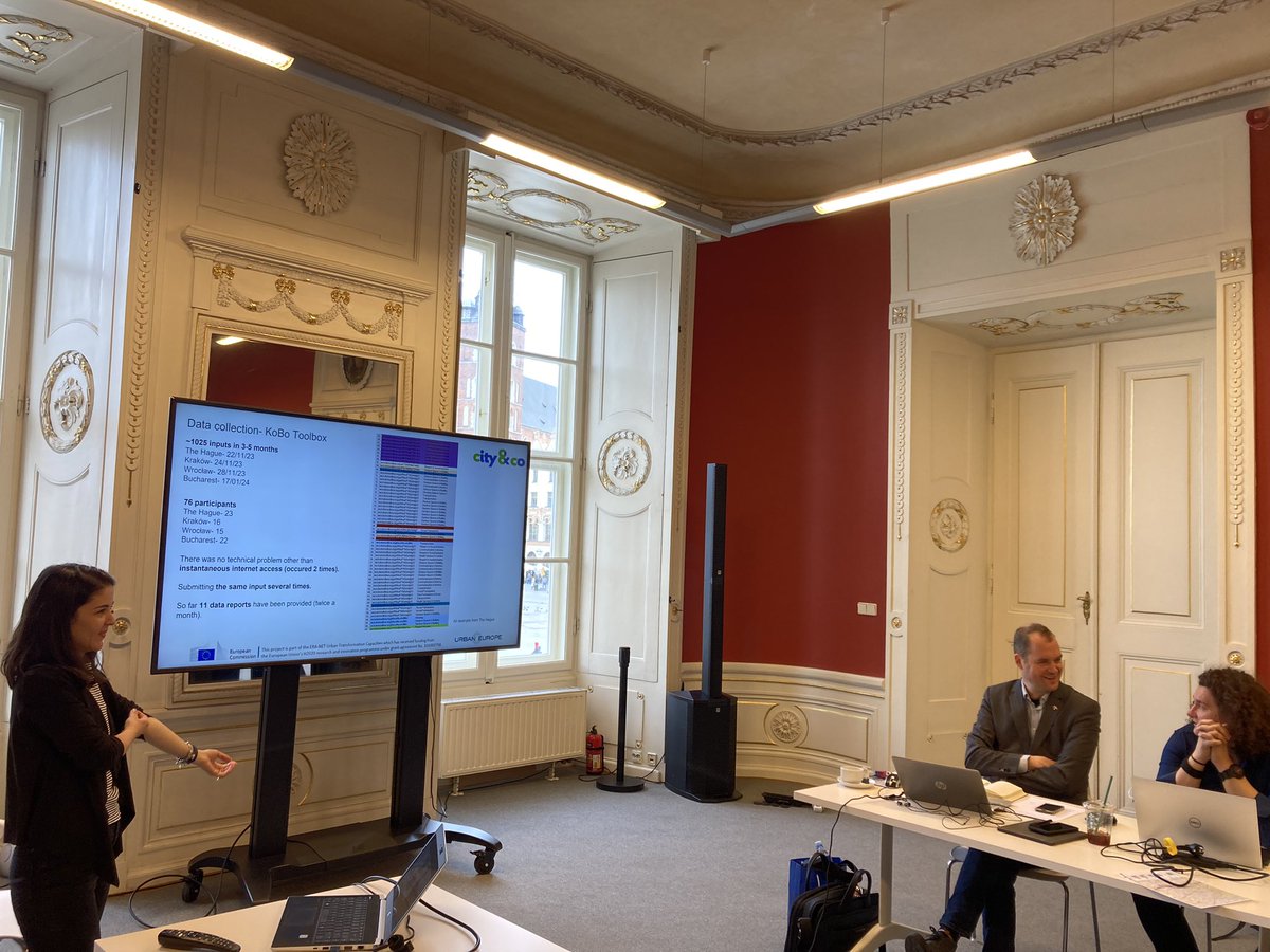 ma_swiader's tweet photo. ☝️Our colleague @rengnk was presenting results of data collected in KoBo Toolbox. There were presented trends and numbers of data provided by seniors  to assess the quality of cities. 
@urbanageing @JolaPerekBialas @JagiellonskiUni @UPWr_edu @SCR_research @jan_kazak @GregChrobak https://t.co/X9u776oNO5